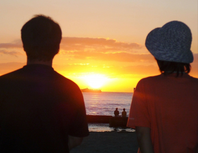 MSCベリッシマクルーズ夕日