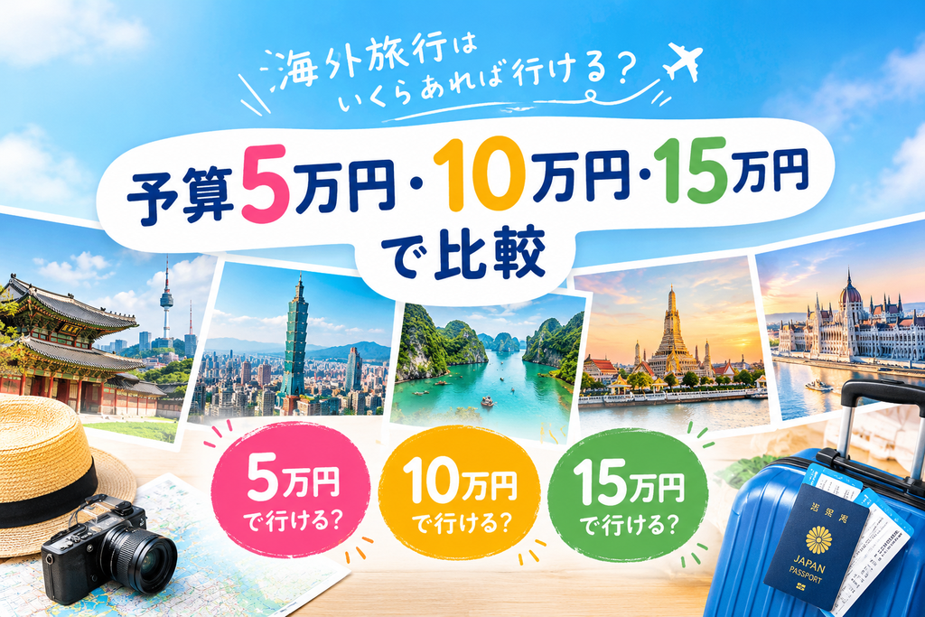 海外旅行はいくらあれば行ける?予算5万円・10万円・15万円